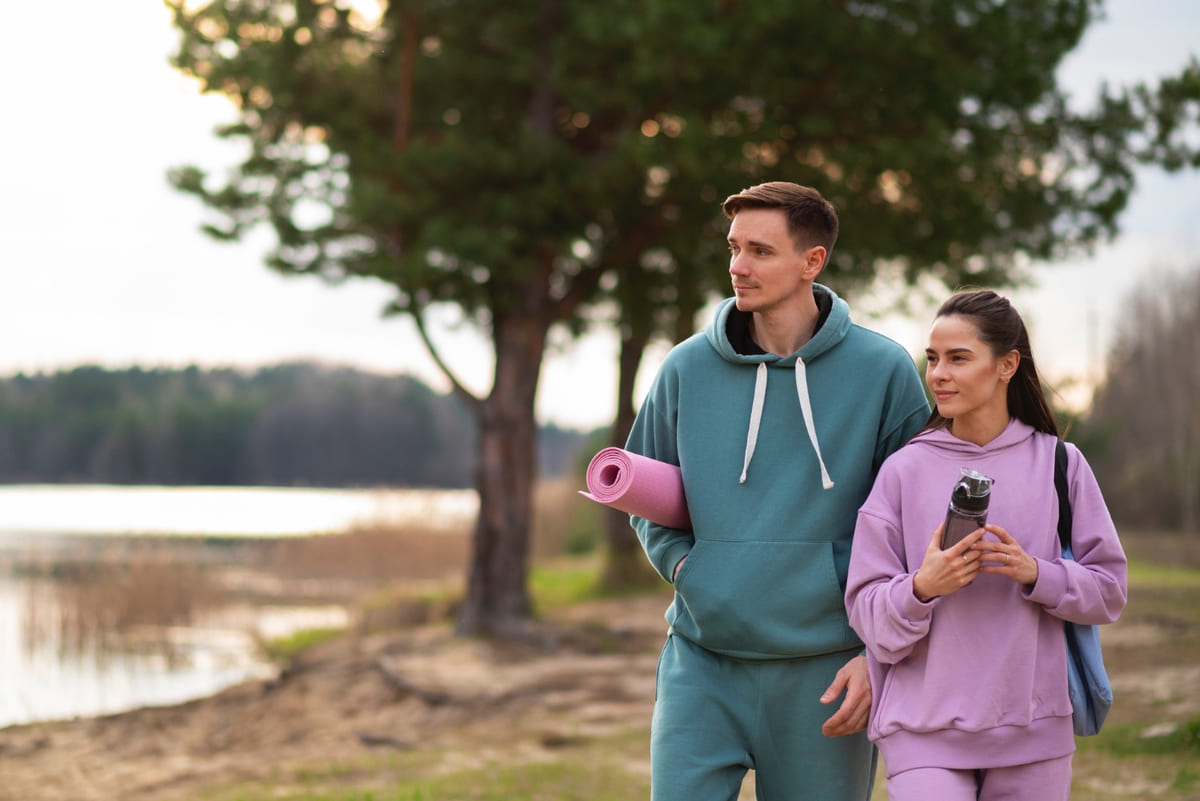 sağlıklı yaşam için spor yapan çift